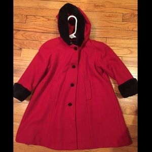 Girls Long Winter Dress Coat sz 5-6 wool
